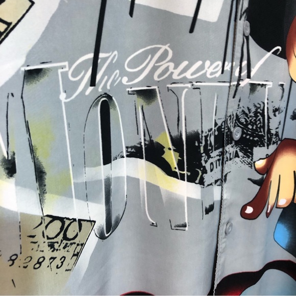 WEBS Jean Co. Vintage Y2K Button Down Shirt 2XL Cool All Over Print Urban-wear - Picture 9 of 11